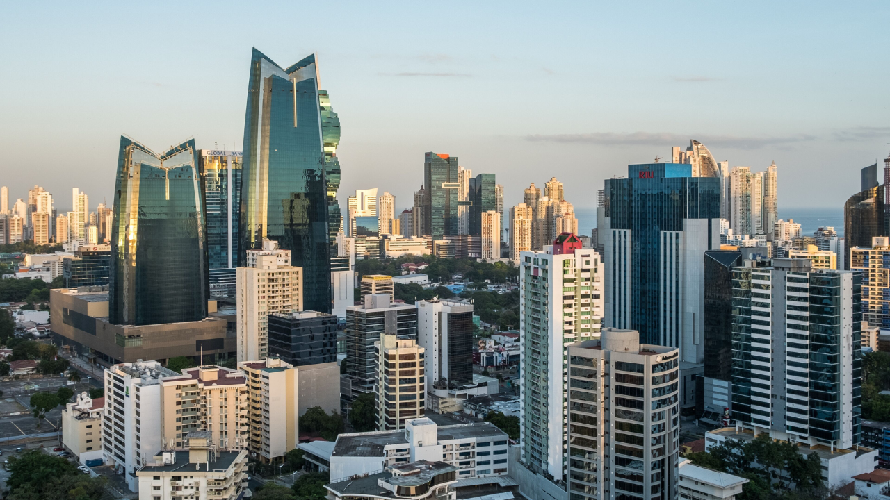 Aerial view of Obarrio Panama City