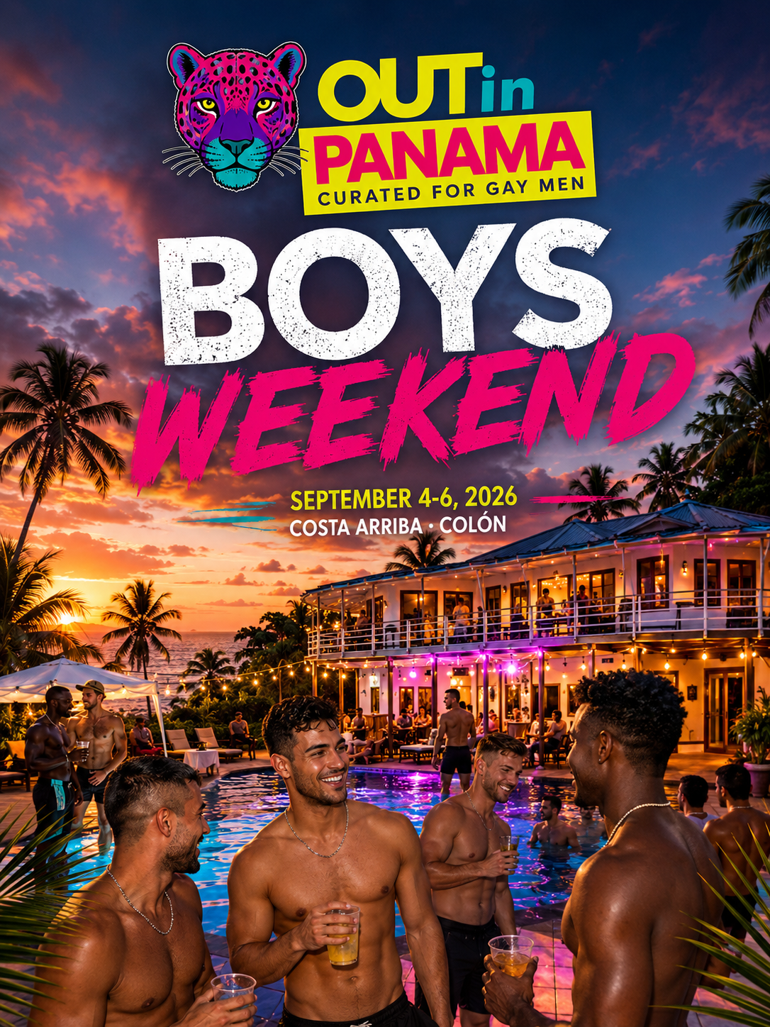 Boys Weekend Gay Panama Event Flyer